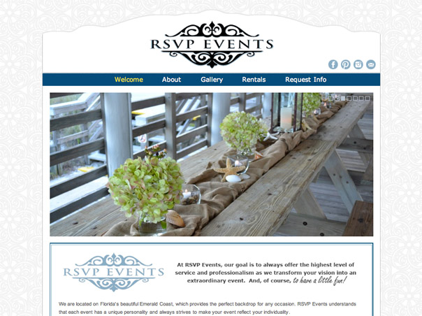 Screenshot of the RSVP website